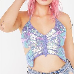 Dolls Kill Pixie Playa Dreamin’ Butterfly Top
